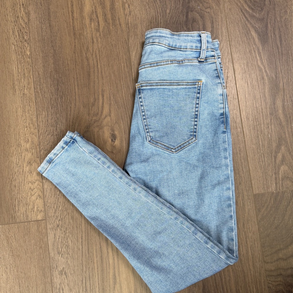 Cotton On Womens High Cropped Skinny Jeans Light Wash Blue Size 6 Ankle Denim